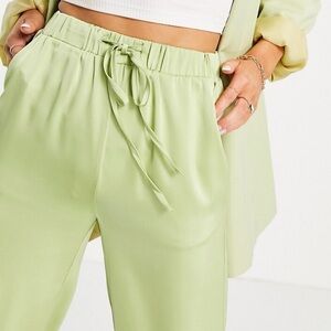 Fashion Union Light Green Wide Leg Pants